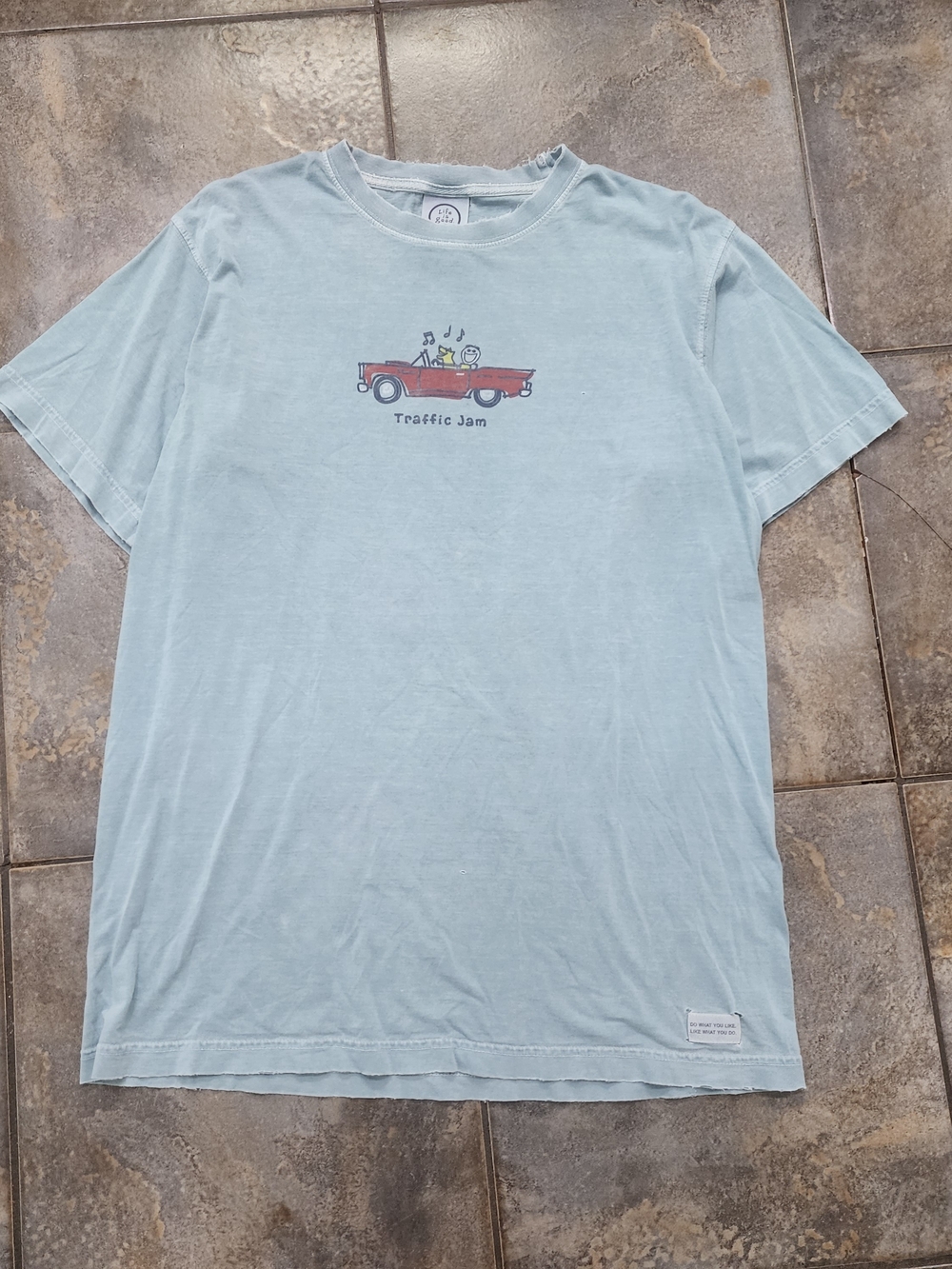 Vintage Y2K Life Is Good Men's Medium Traffic Jam Outdoor Hiking T Shirt